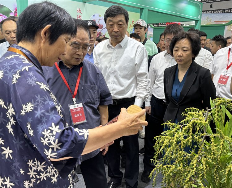 图为大会现场受邀嘉宾巡展。张振宇